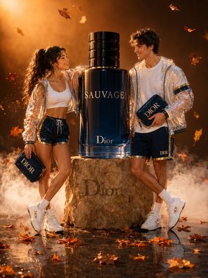 Luxury Fashion Campaign Couple AI image template preview