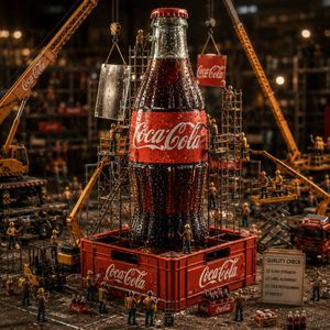 Coca-Cola Bottle Construction Macro Scene AI image template preview