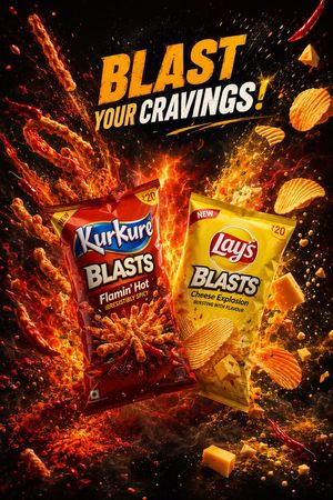Premium Snack Advertising Poster AI image template preview