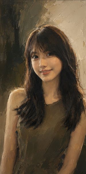 Modern Fashion Oil Painting Portrait AI image template preview