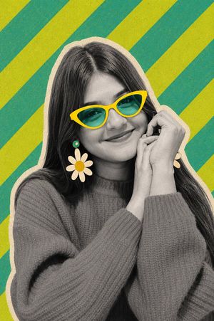 Retro Pop-Art Collage Portrait AI image template preview