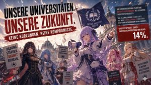 Anime University Protest Poster AI image template preview