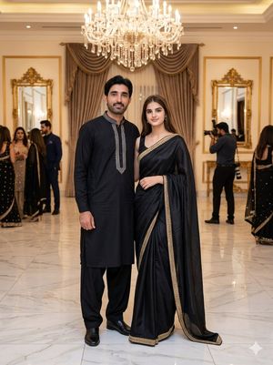 Luxury Pakistani Couple Portrait AI image template preview