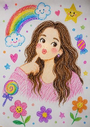 Crayon Drawing to Realistic Photo AI image template preview