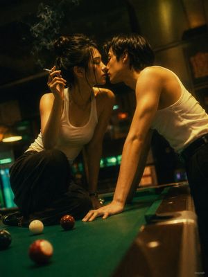 Vintage Hong Kong Billiard Club AI image template preview