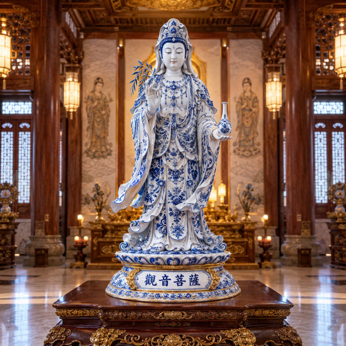 Blue and White Porcelain Style example 1