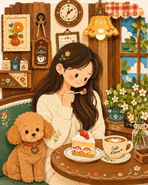 Decorative Folk Papercraft Illustration AI image template preview