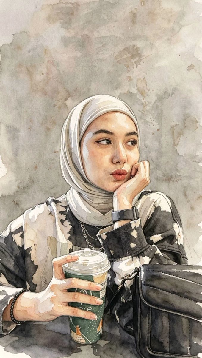 Masterpiece Watercolor Portrait Painting example 1