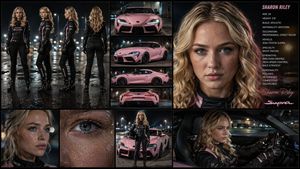 Female Street Racer Reference Sheet AI image template preview