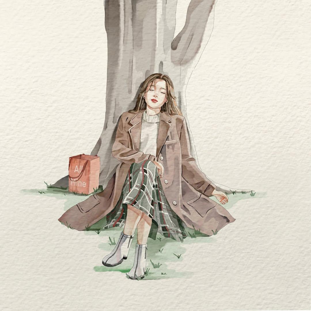 Minimalist Watercolor Anime Portrait Prompt example 1