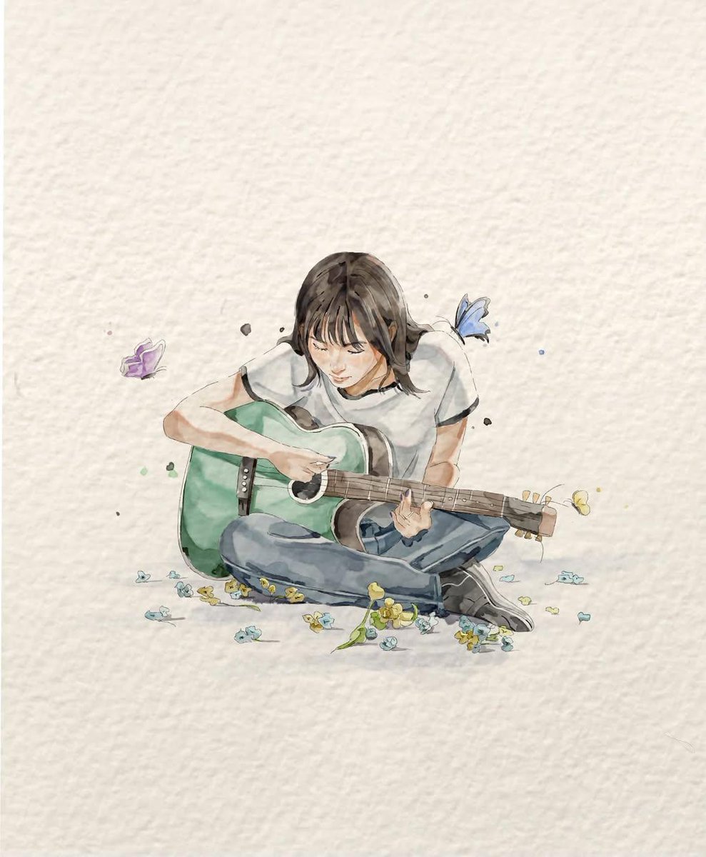 Minimalist Watercolor Anime Portrait Prompt example 3