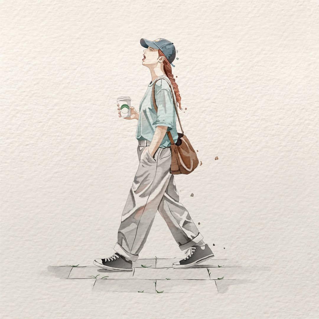 Minimalist Watercolor Anime Portrait Prompt example 4