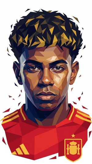 Low-Poly Geometric Male Portrait AI image template preview