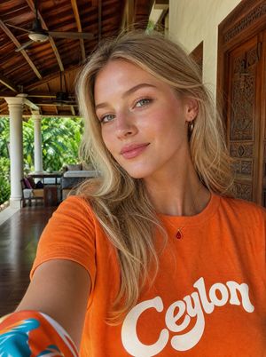 Tropical Villa Ceylon Selfie AI image template preview
