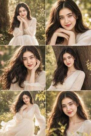 Cinematic Six-Panel Beauty Collage AI image template preview