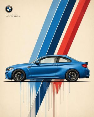 Swiss Modernist Automotive Poster AI image template preview