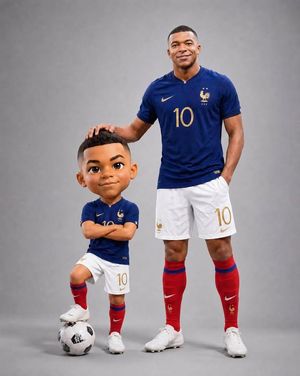 Footballer with Chibi Mini-Me Portrait AI image template preview