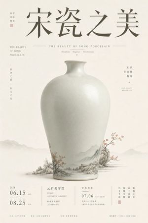 Song Porcelain Exhibition Poster AI image template preview