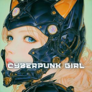 Obscured Cyberpunk Girl Poster AI image template preview