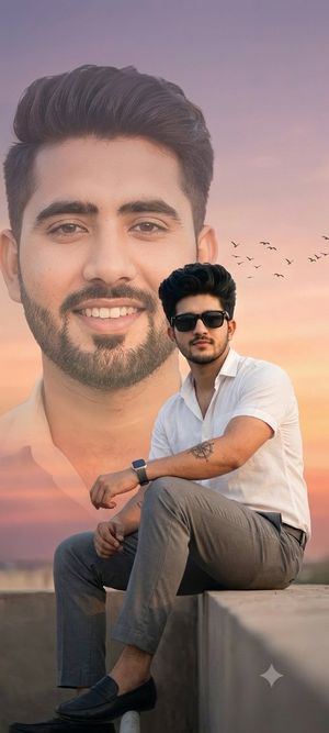 Professional Double Exposure Portrait AI image template preview