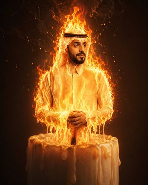 Living Flame Candle Surreal Portrait AI image template preview