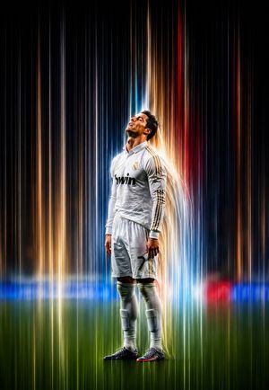 Premium Pixel Stretch Art Transformation AI image template preview