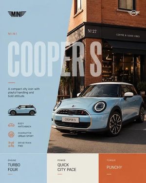 Minimalist Automotive Editorial Poster AI image template preview