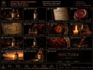 Dark Rum Commercial Storyboard AI image template preview