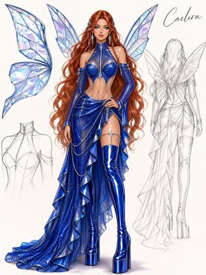 Luxury Fashion Costume Concept Illustration AI image template preview