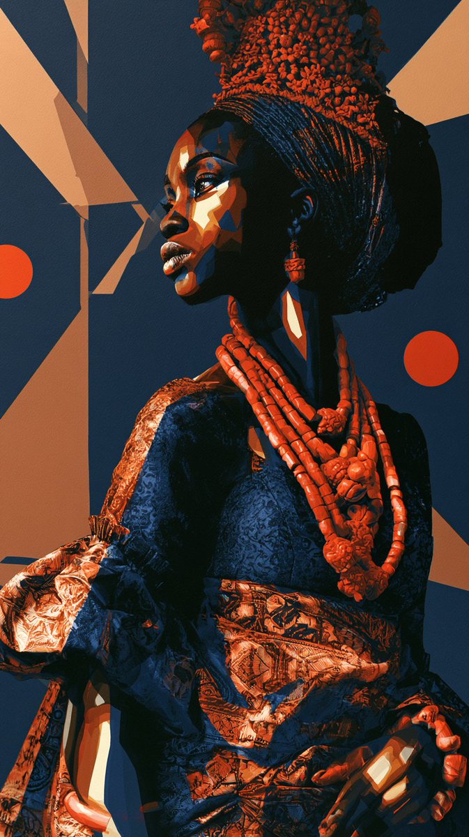 Afrofuturist Yoruba Regal Portrait example 3