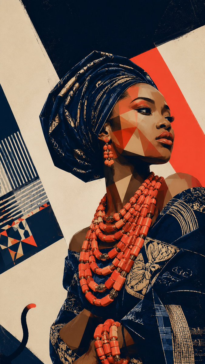 Afrofuturist Yoruba Regal Portrait example 1