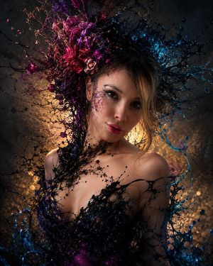 Surrealist Dark Fantasy Portrait AI image template preview