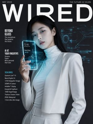 Ultra-Realistic Tech Magazine Cover AI image template preview