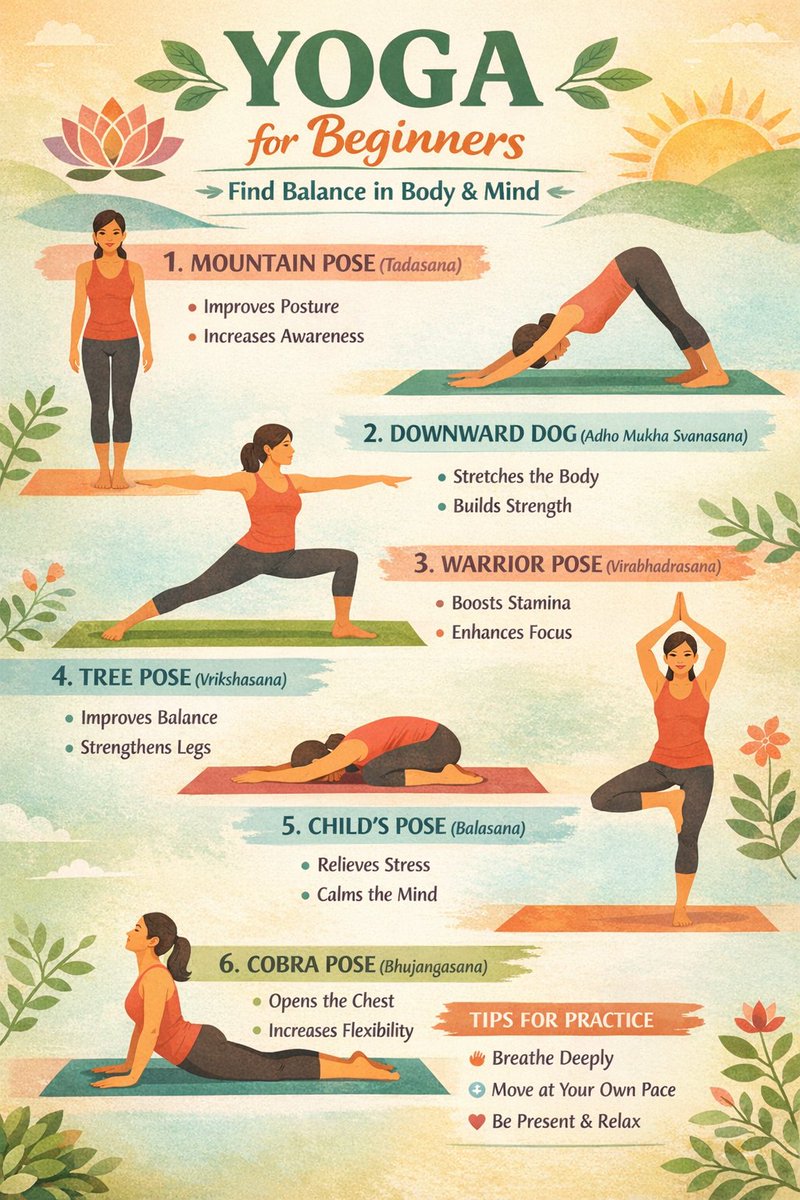 Vintage Yoga Infographic Poster example 2
