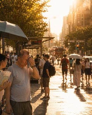 City Heatwave Editorial Photography AI image template preview
