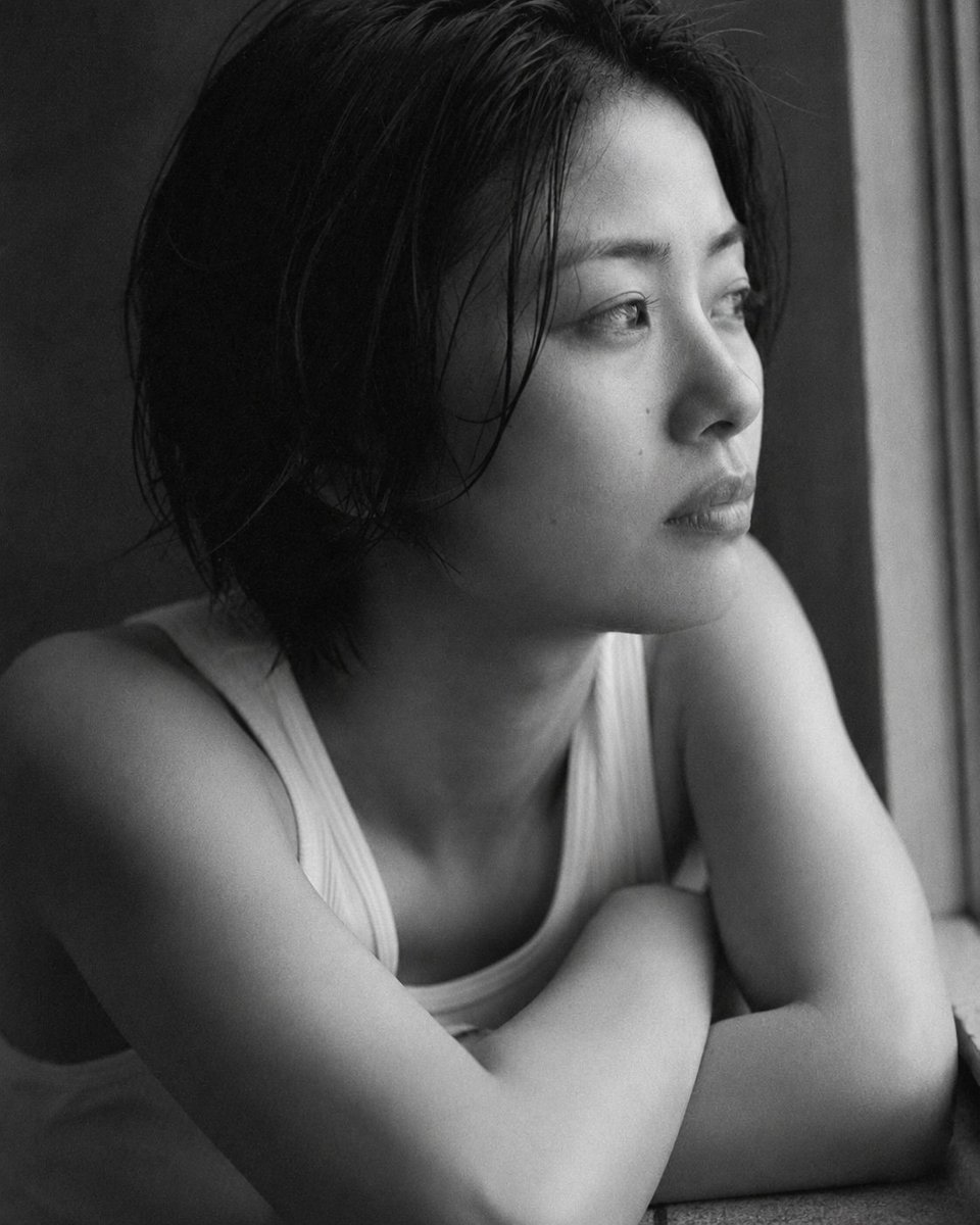 Black and White Japanese Portrait example 2