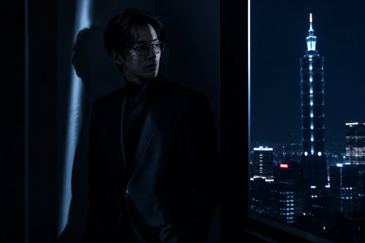 Moody Night Balcony Fashion Portrait example 2