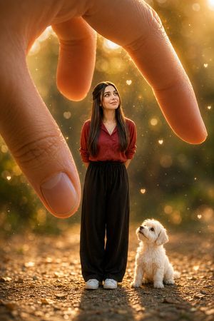 Miniature World Illusion Portrait AI image template preview