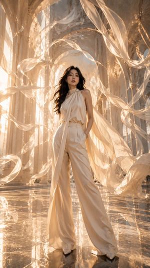 Haute Couture Floating Cathedral Portrait AI image template preview