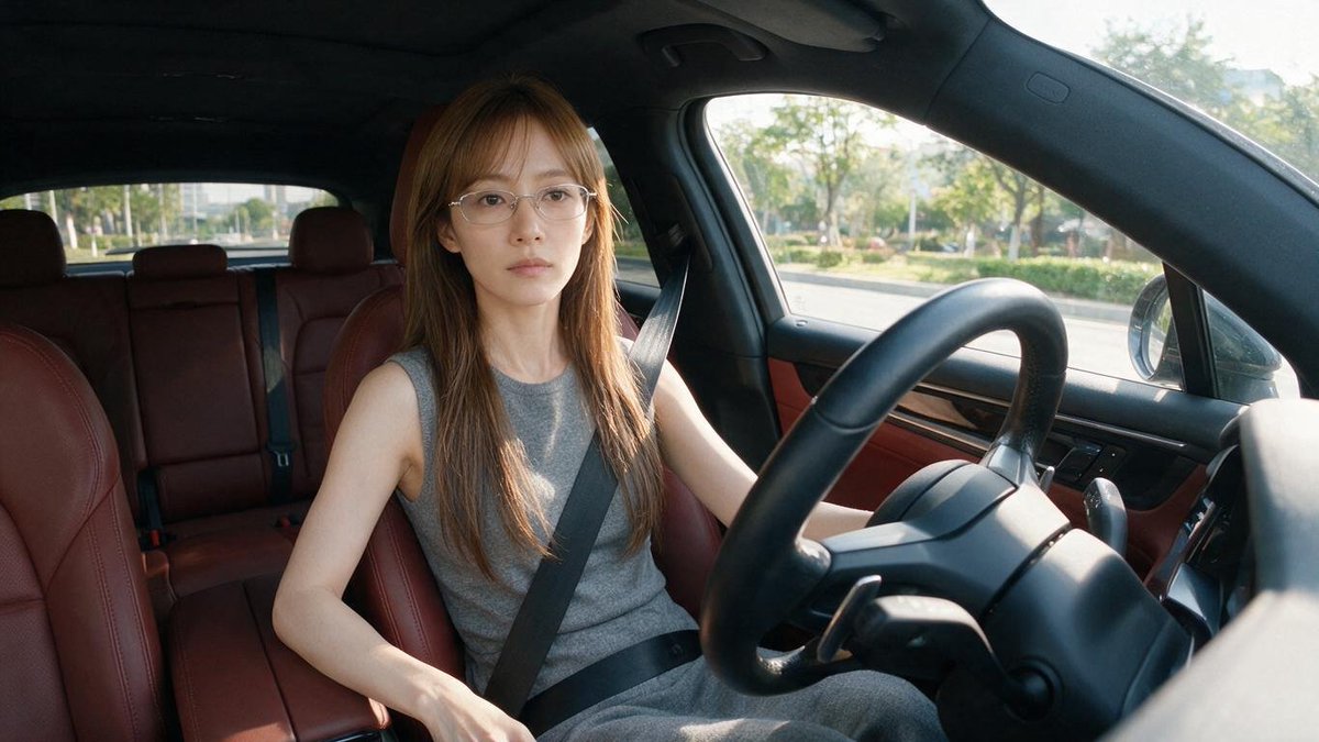 Realistic Car Interior Selfie example 2