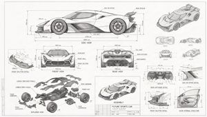 Futuristic Sports Car Blueprint AI image template preview