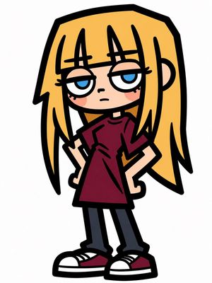 Sleepy Blonde Cartoon Girl AI image template preview