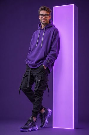 Neon Monolith Streetwear Portrait AI image template preview