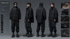 Avant-Garde Techwear Design Sheet AI image template preview