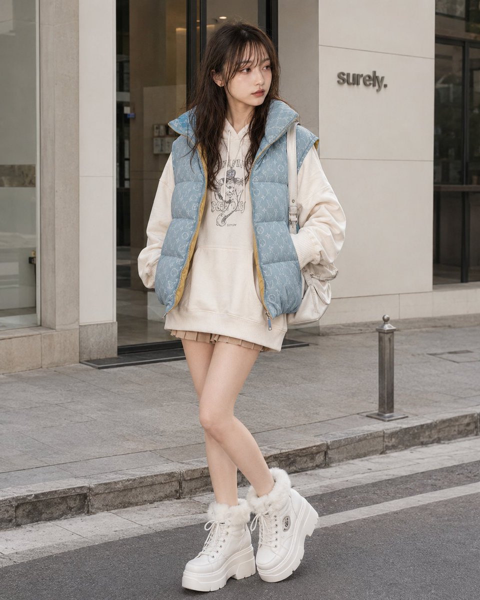 Y2K Casual Street Hoodie Outfit example 1