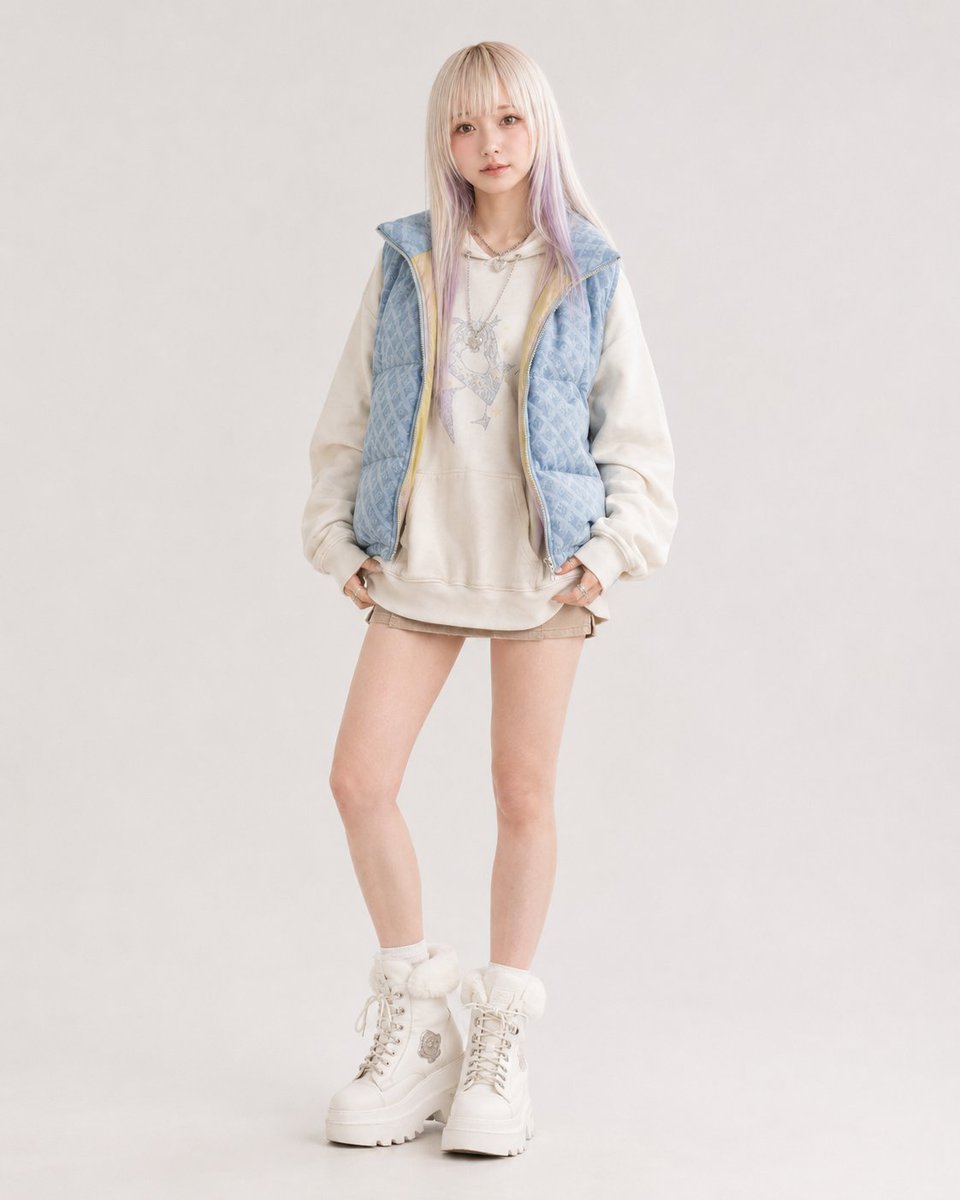 Y2K Casual Street Hoodie Outfit example 2