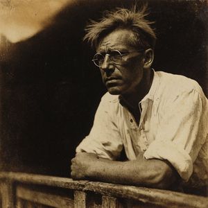 Sepia Vintage Intellectual Portrait AI image template preview