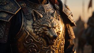 Cinematic Wolf Armor Close-Up AI image template preview