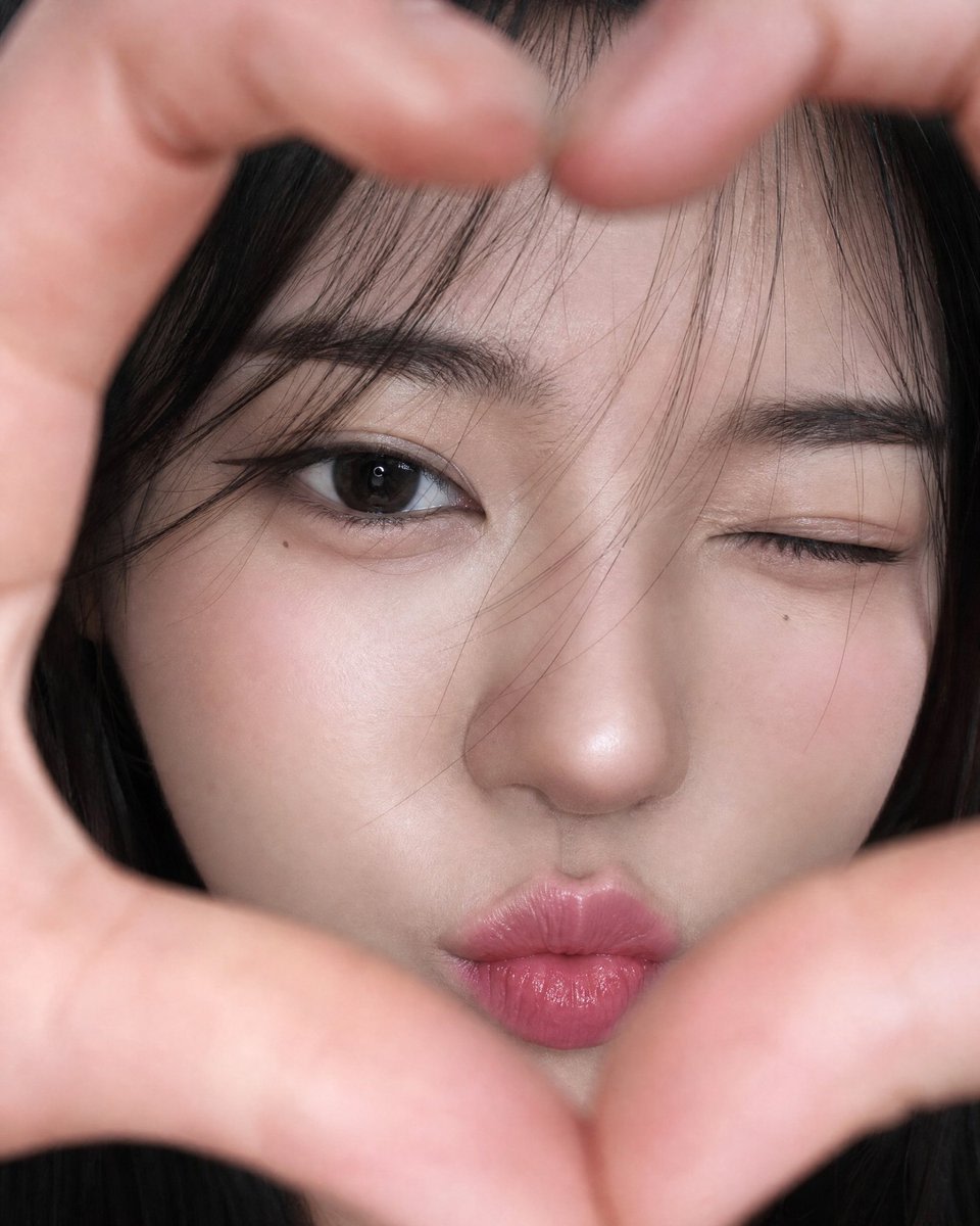 Photorealistic Heart-Hand Selfie Portrait example 2