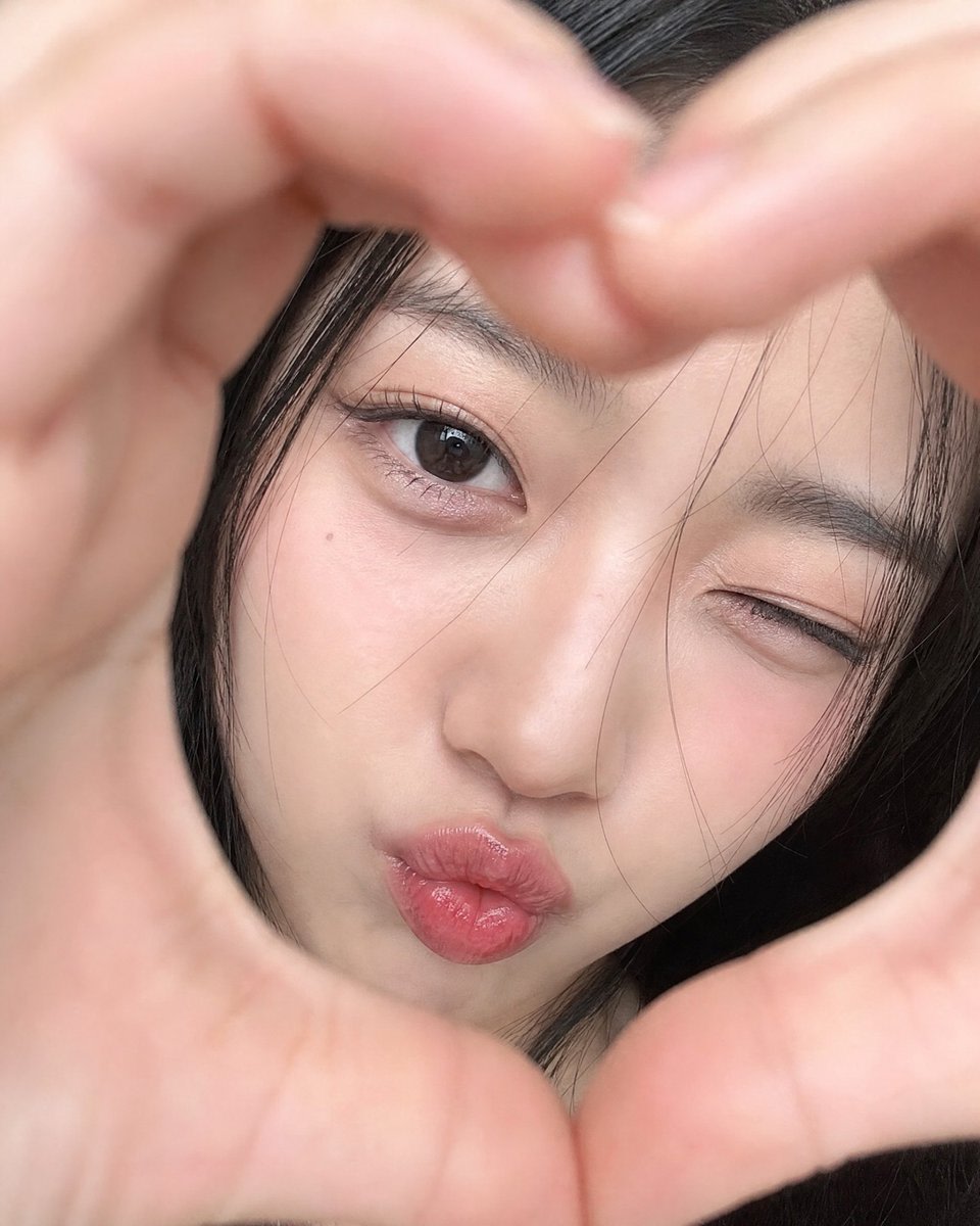 Photorealistic Heart-Hand Selfie Portrait example 4